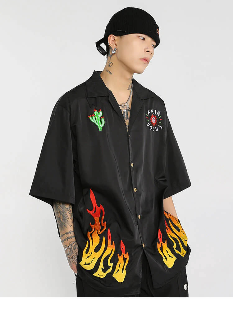 Designer Flame Printed Shirt