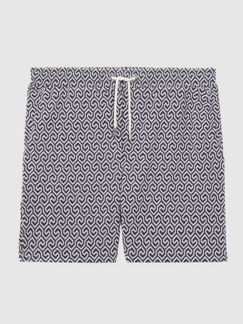Boxer Shorts For Men -Drawstring  Black Print