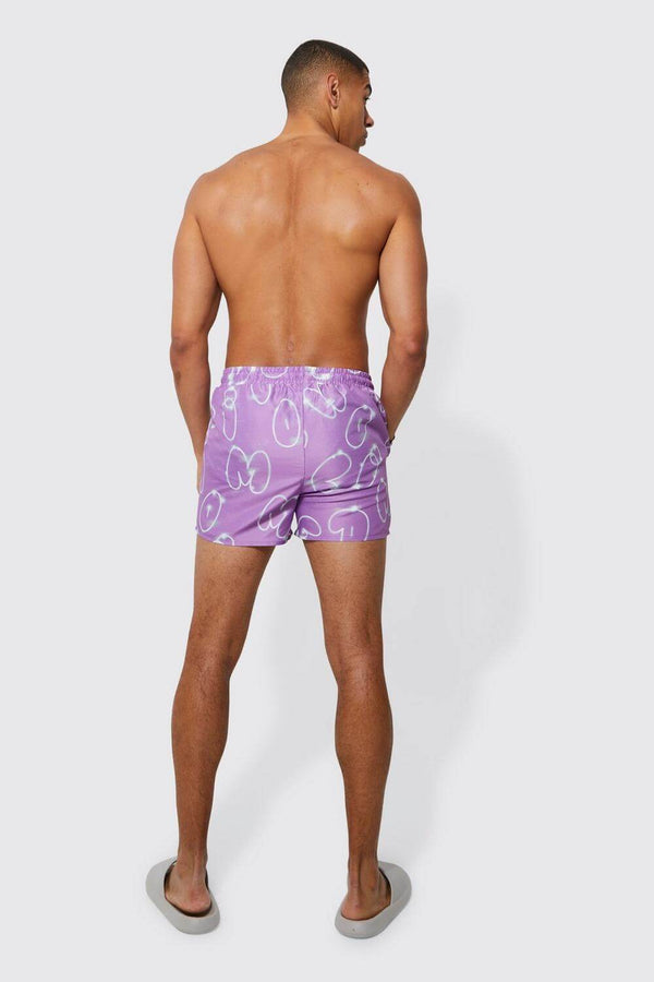 Boxer Shorts For Men - Purple graphic