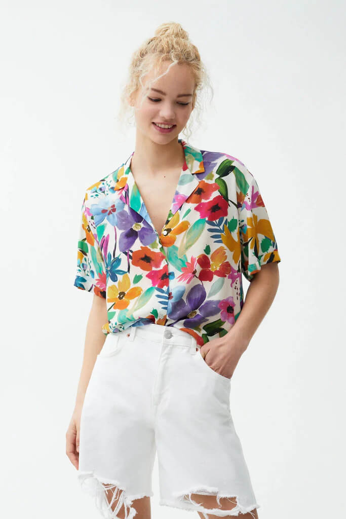 Multi Color Floral Printed Shirt