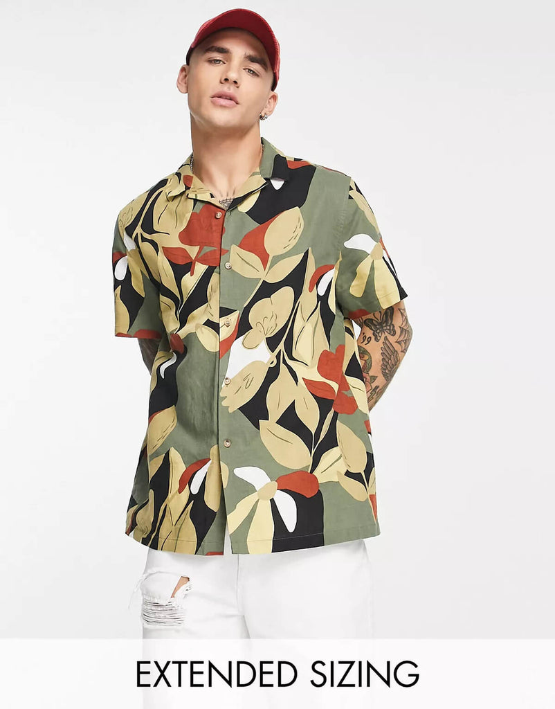 Abstract Print Relaxed Revere Printed Shirt