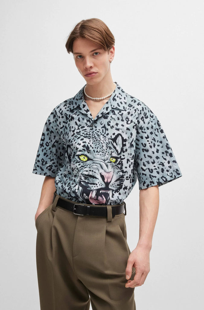 Animal Print Short Sleeve Shirt