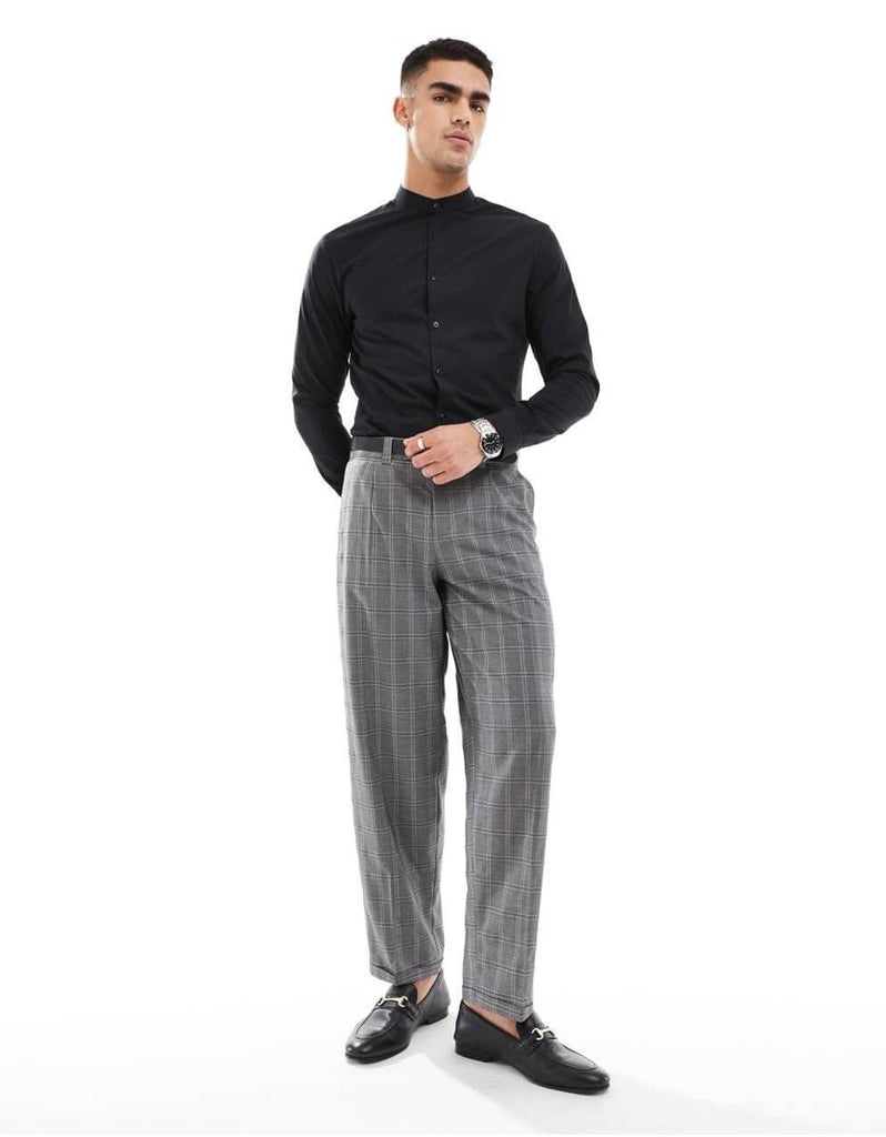 Black Premium Cotton Stand Collar Shirt – Roar Fox