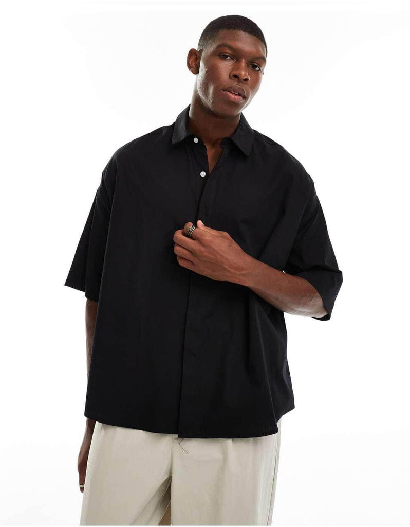 Black Premium Giza Cotton Over Size Shirt