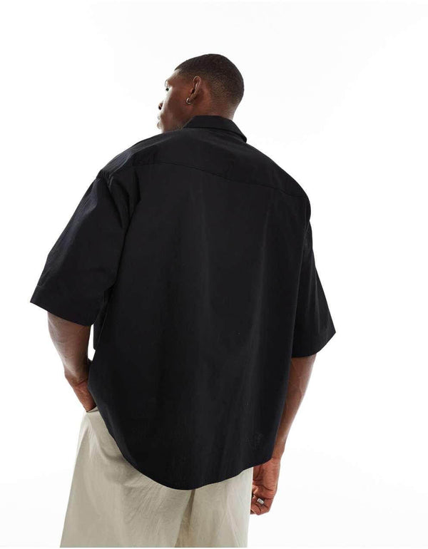 Black Premium Giza Cotton Over Size Shirt