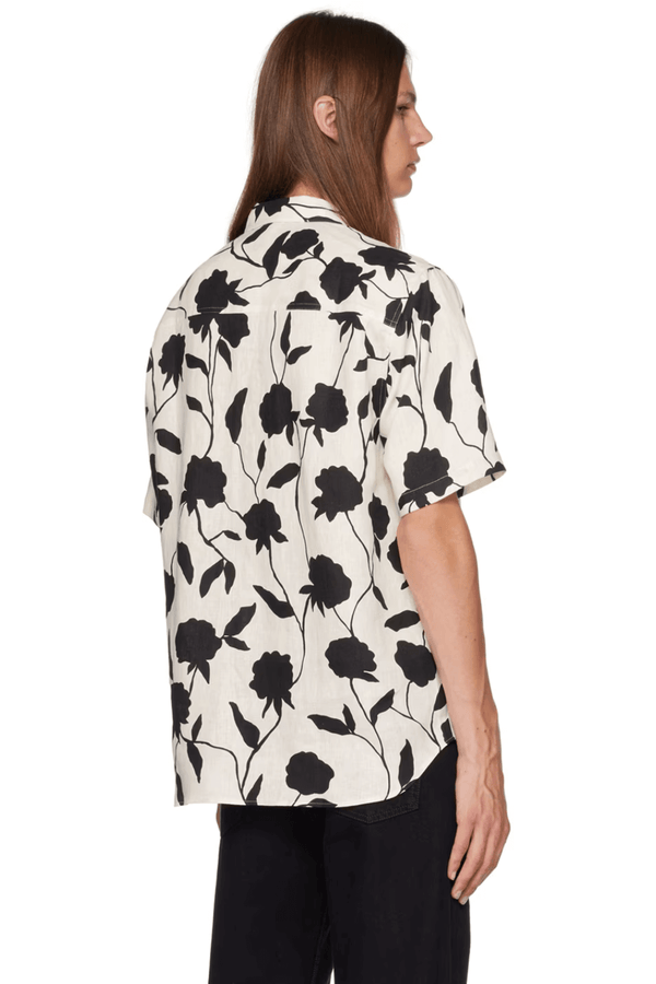 Black & Off-White Black Floral Printed Shirt