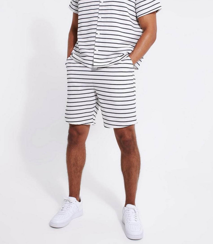 Boxer Shorts For Men -Black & White Boxy Stripe Print