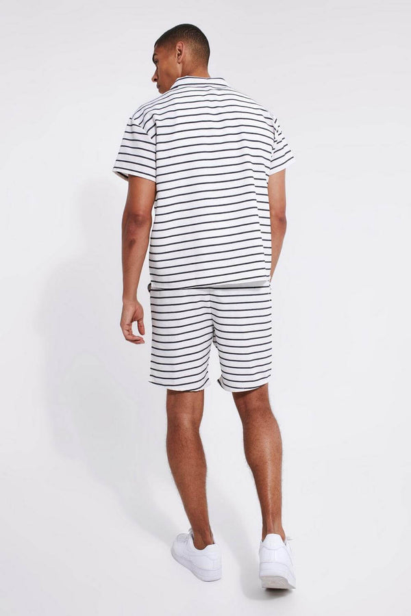 Boxer Shorts For Men -Black & White Boxy Stripe Print
