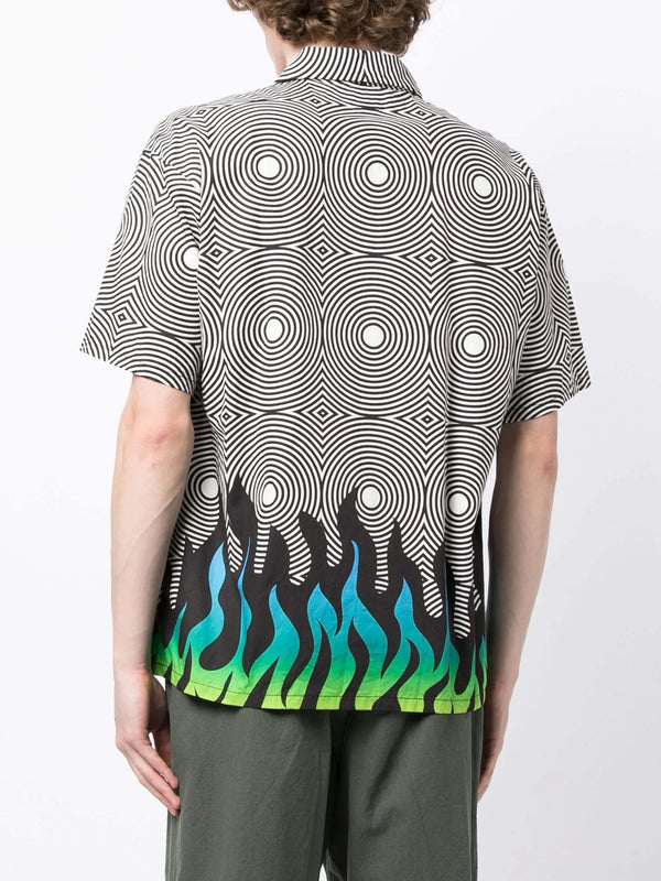 Black & White Flame Printed Shirt