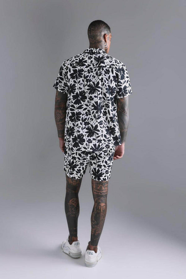 Black & White Floral Printed Co-Ords