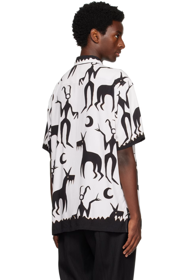 Black & White Graphic Pattern Printed Shirt
