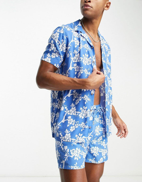 Blue Floral Printed Co-Ords