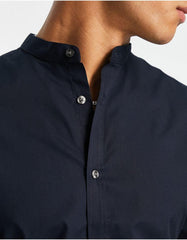 Blue Premium Cotton Stand Collar Shirt – Roar Fox