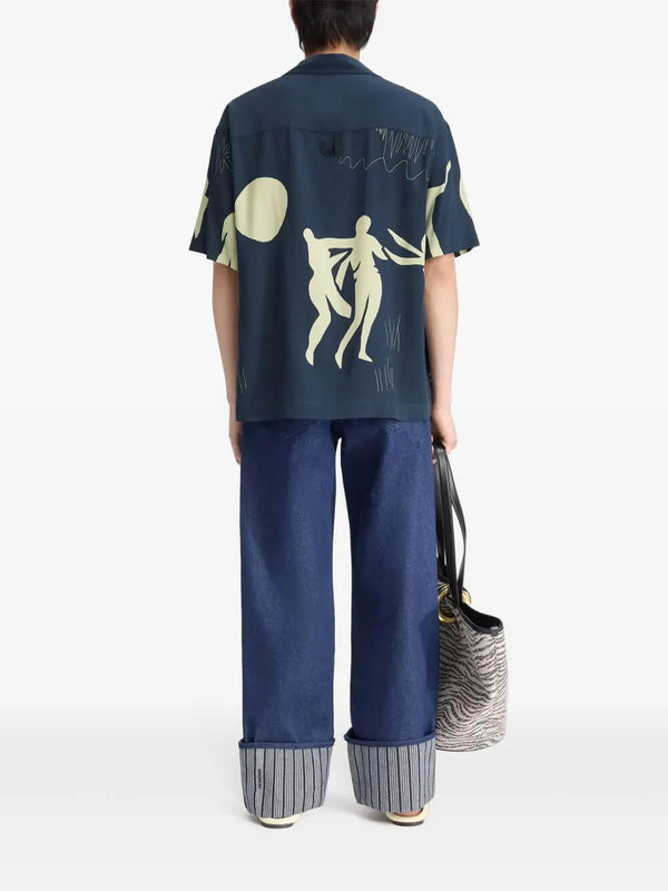 Blue Simon Printed Shirt