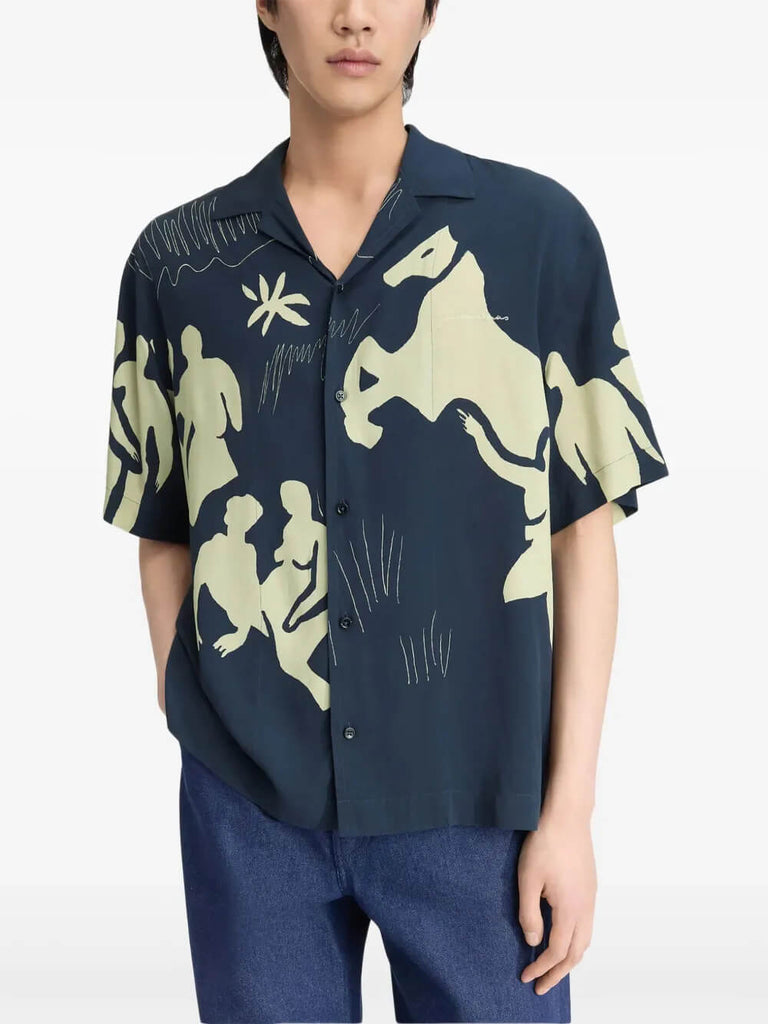 Blue Simon Printed Shirt