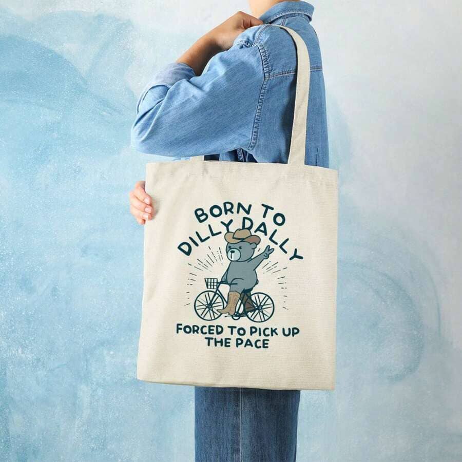 Born To Dilly Daily Forced To Pick Up The Pace Funny Zipper Tote Bag 