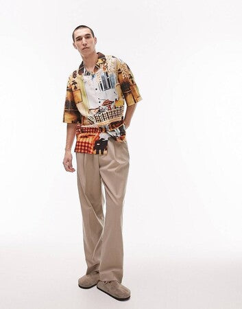 Cafe Printed Multi Color Shirt