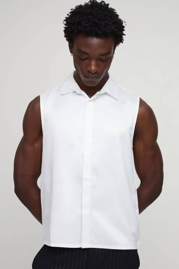 Cotton Sleeveless Regular Fit Shirt 