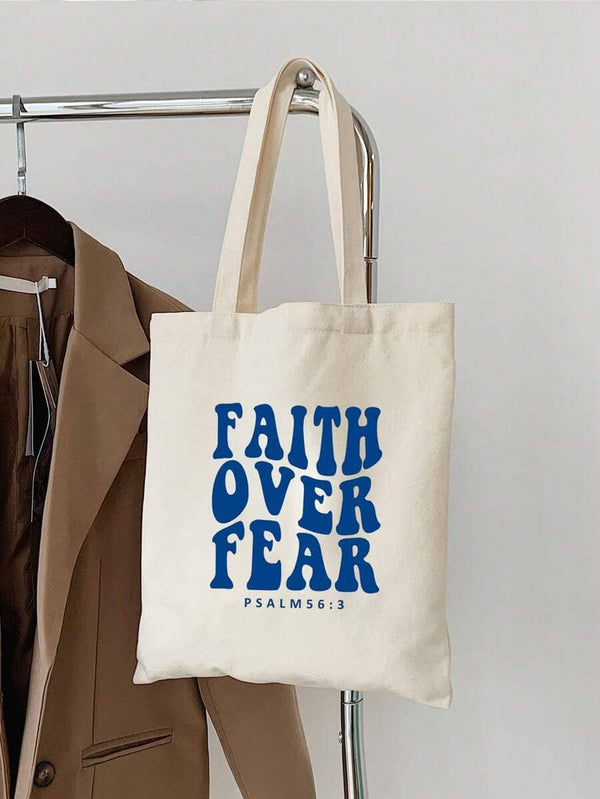 Faith Over Fear Zipper Tote Bag