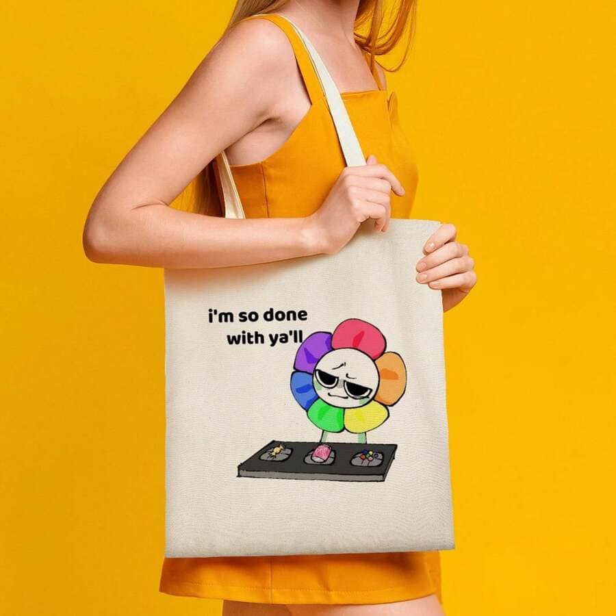 Funny Game Theme Zipper Tote Bag