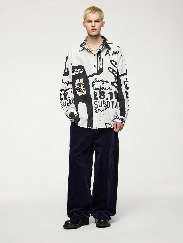 Graffiti Hand Painted Long Sleeve Shirt – Roar Fox