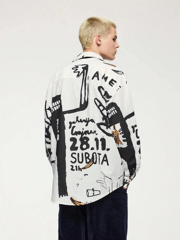 Graffiti Hand Painted Long Sleeve Shirt