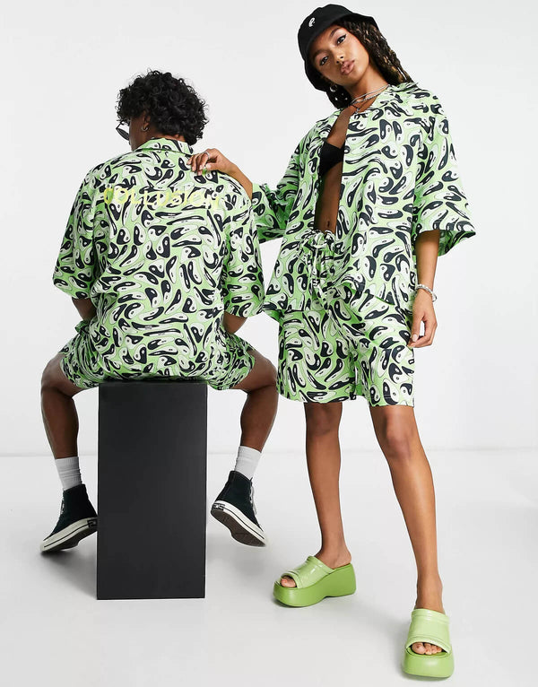 Green Abstract Printed Co-Ords