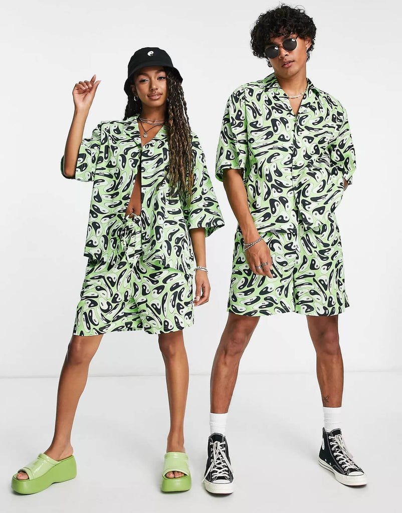Green Abstract Printed Co-Ords