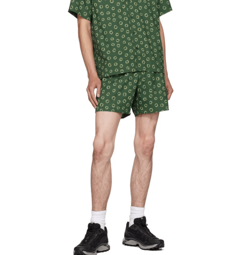 Boxer Shorts For Men - Green Graphic Pattern Printed