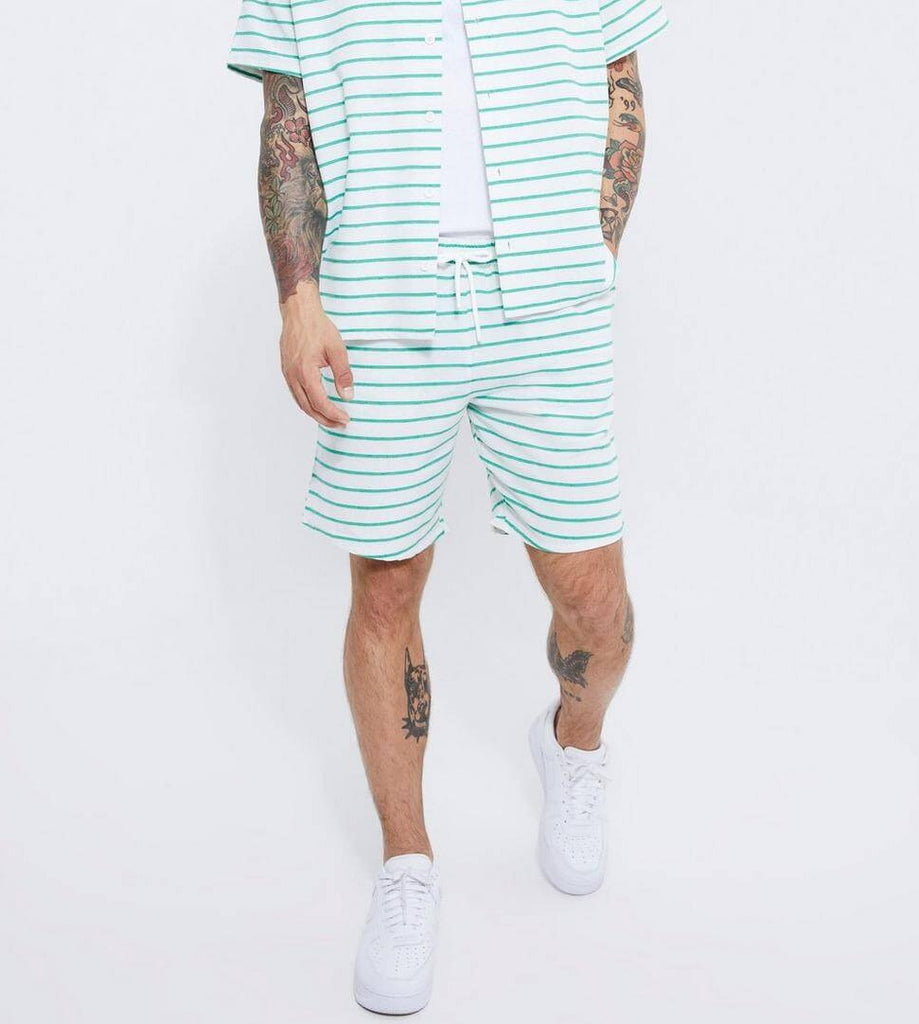 Boxer Shorts For Men - Green Boxy Stripe Print