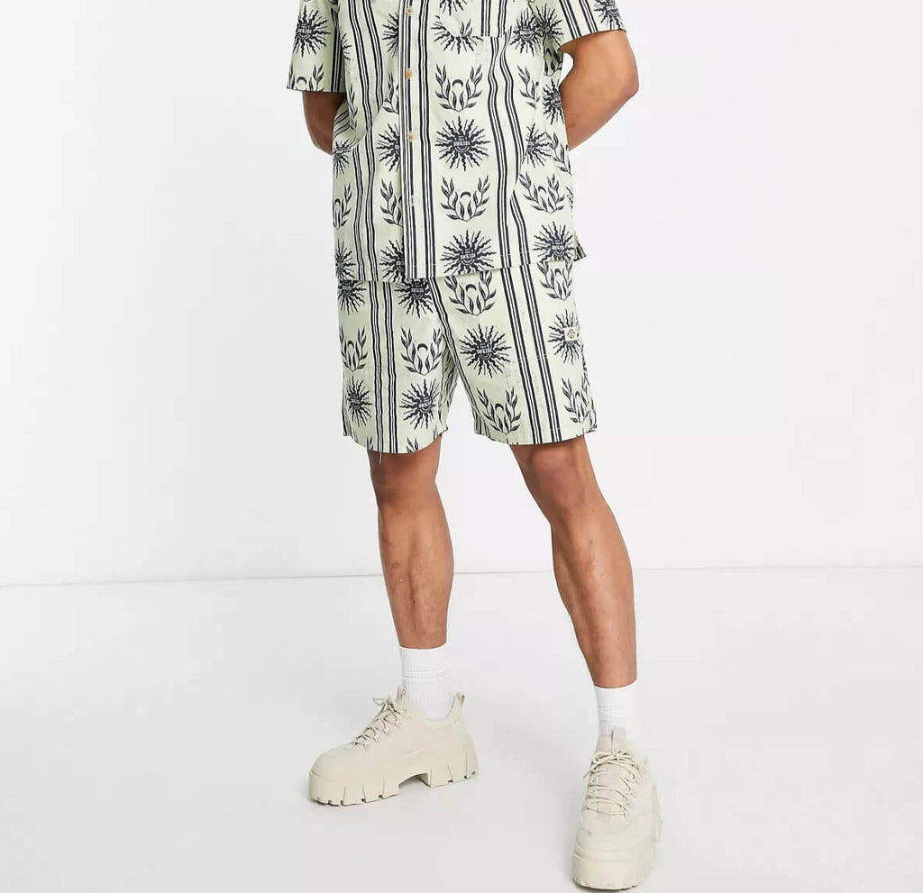 Boxer Shorts For Men -Leaf and Stripe Printed