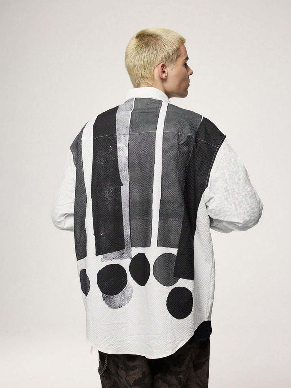 Long Sleeve Front Button Printed Shirt
