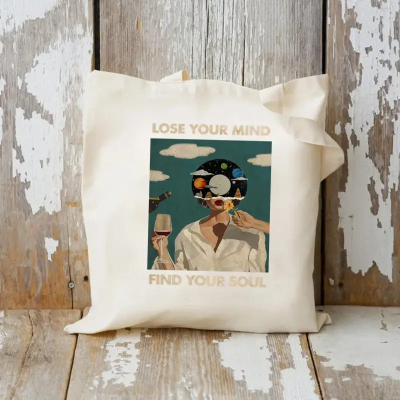 Lose Your Mind, Find Your Soul - a Stylish Zipper Tote Bag