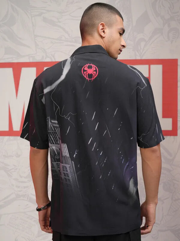 Marvel Black Spider-Man Printed Shirt