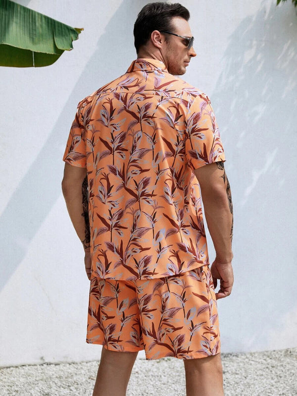 Boxer Shorts For Men - Men Allover Print Orange