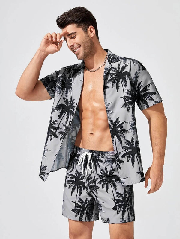 Boxer Shorts For Men - Black Palm Tree Print