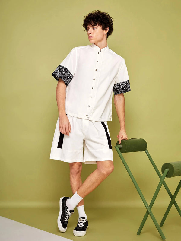 Men Lip & Butterfly Print Shirt