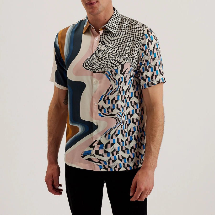 Men Multicolored Abstract Printed Shirt