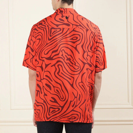 Men Red Fluid Hawaii Shirt