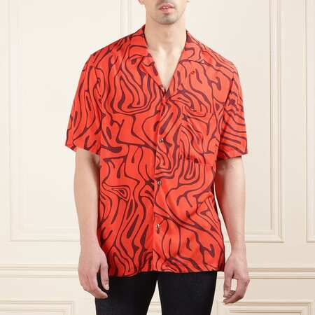 Men Red Fluid Hawaii Shirt