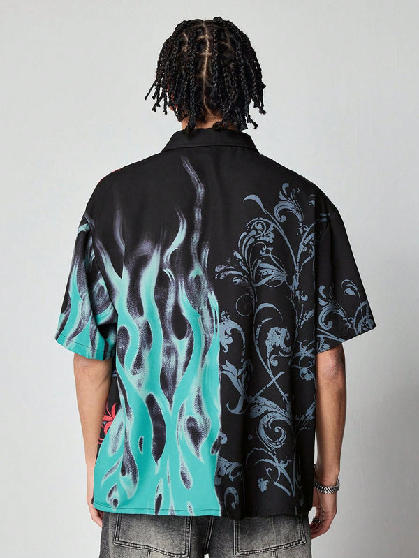 Men's Anime Dragon Printed Shirt