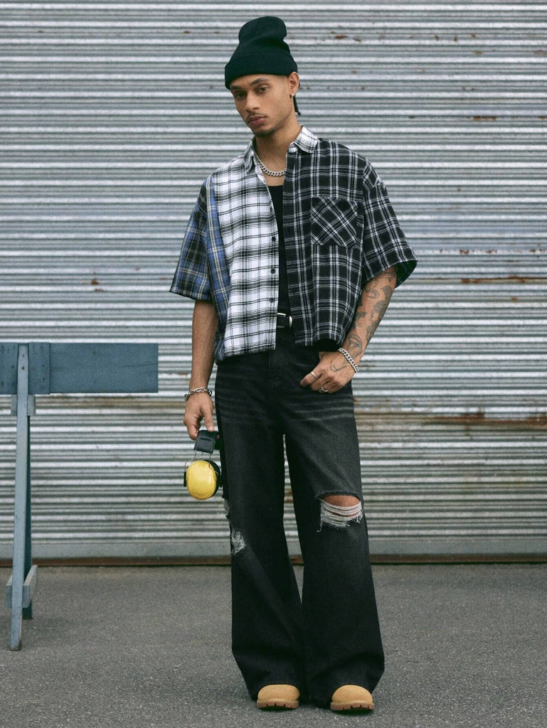 Men's Casual Color Block Shirt