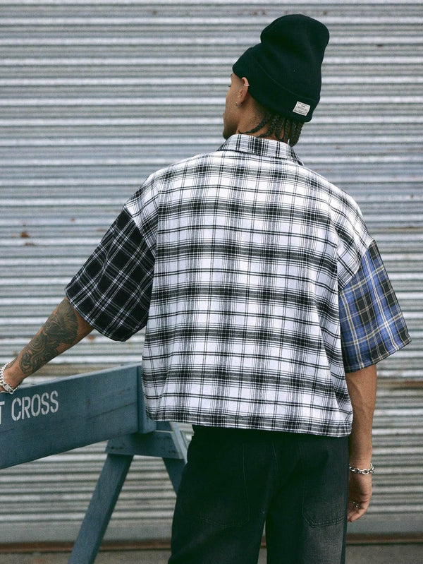 Men's Casual Color Block Shirt