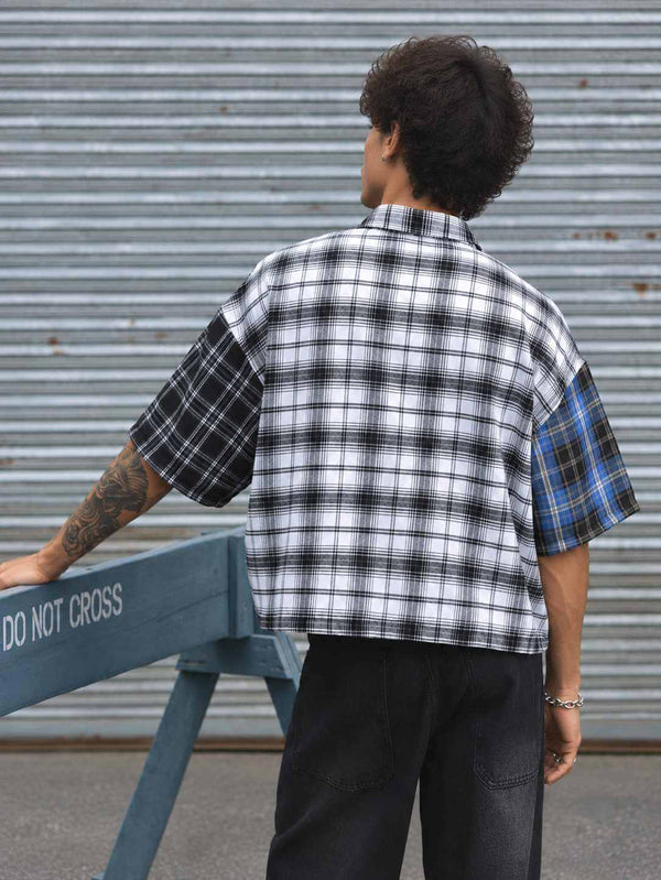 Men's Casual Color Block Shirt