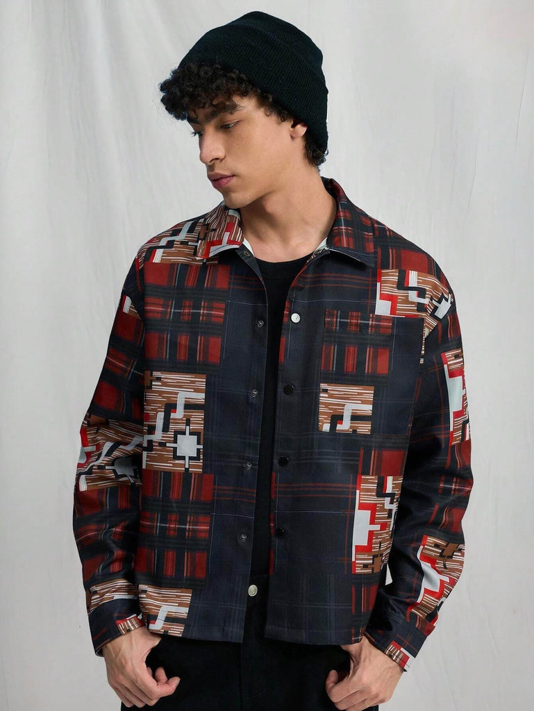 Men's Casual Long Sleeve Cotton Shirt For Daily Wear,Urban Boxy Shirt