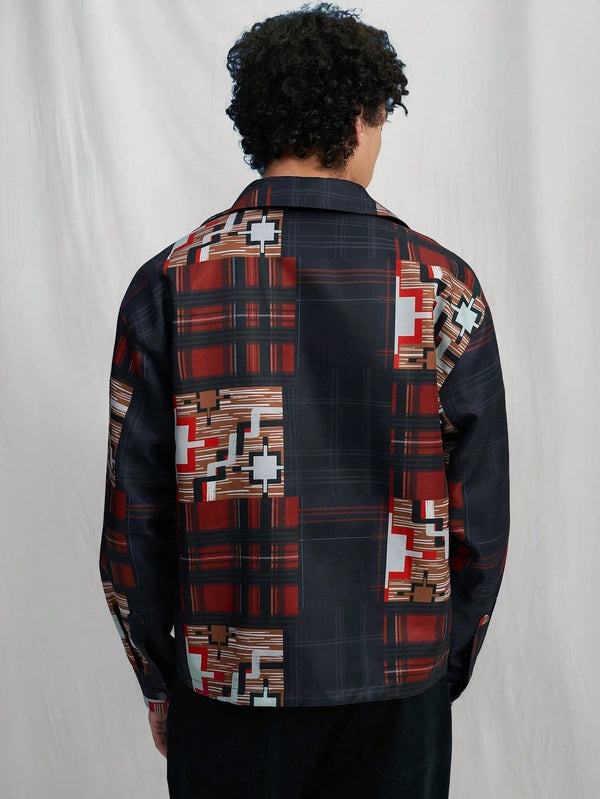 Men's Casual Long Sleeve Cotton Shirt For Daily Wear,Urban Boxy Shirt