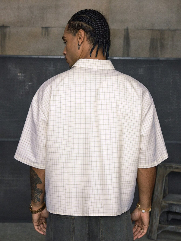 Men's Casual Vintage Plaid Print Short Sleeve Shirt