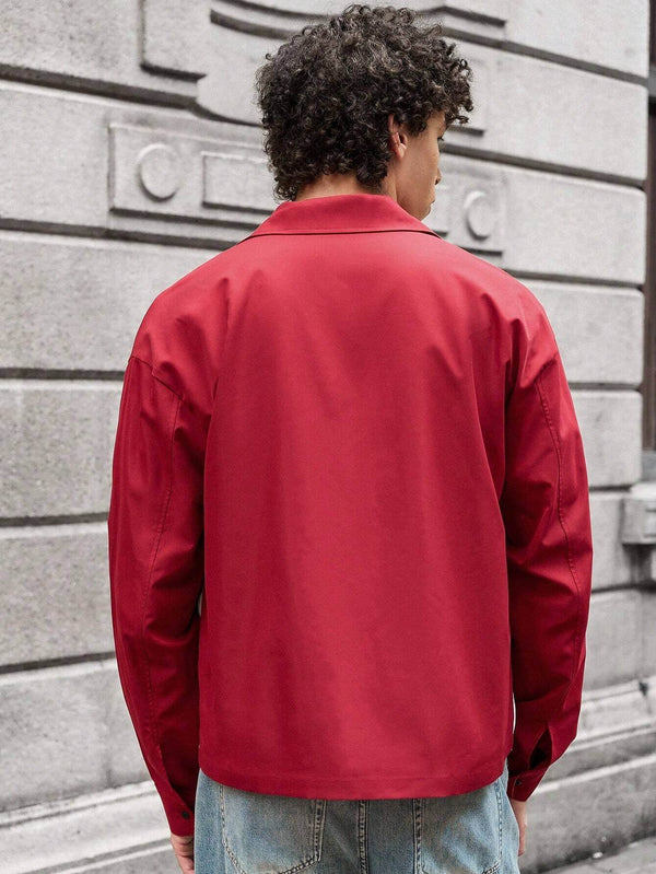 Men's Casual Young Long Sleeve Zipper Shirt 