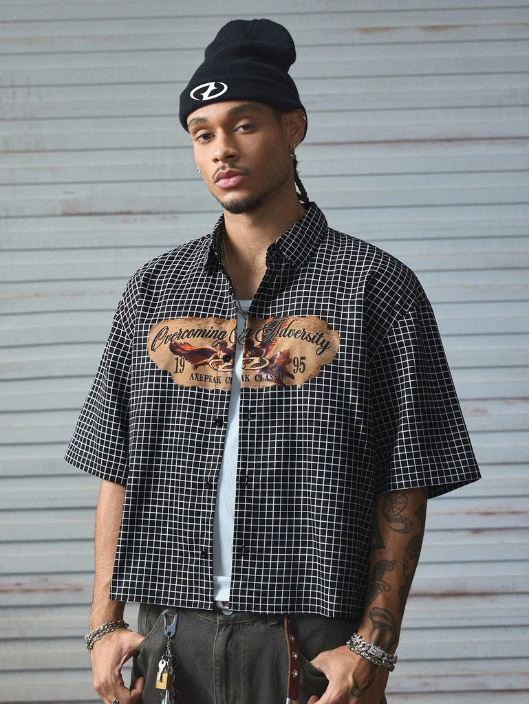 Men's  Cotton Retro Plaid Print Shirt