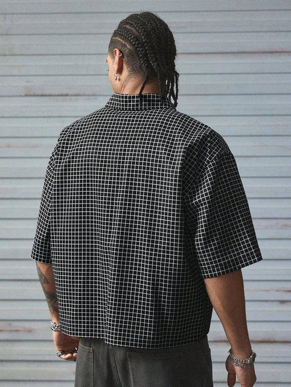 Men's  Cotton Retro Plaid Print Shirt